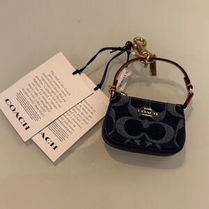Coach Blue Chambray Mini Charm Bag